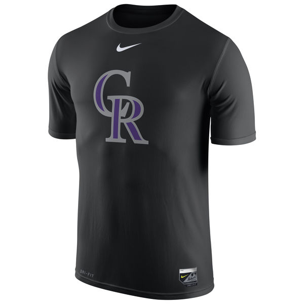 MLB Men Colorado Rockies Nike Authentic Collection Legend Logo 1.5 Performance TShirt  Black